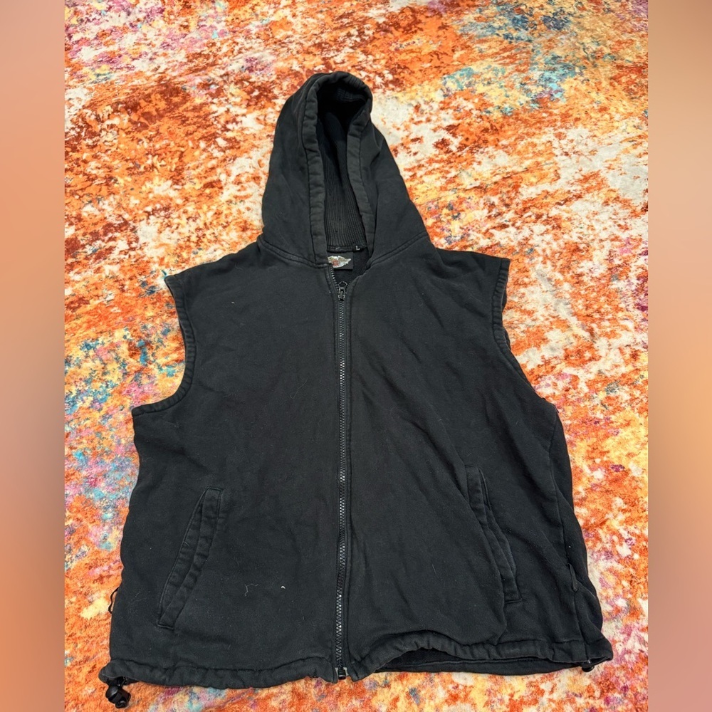 Harley-Davidson Sleeveless Zip-Up Hoodie Vest – Men’s Large